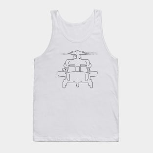 Black Hawk helicopter outline graphic (black) Tank Top